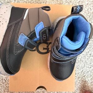 UGG Kids Brown and Blue Hook-and-Loop Winter Boots